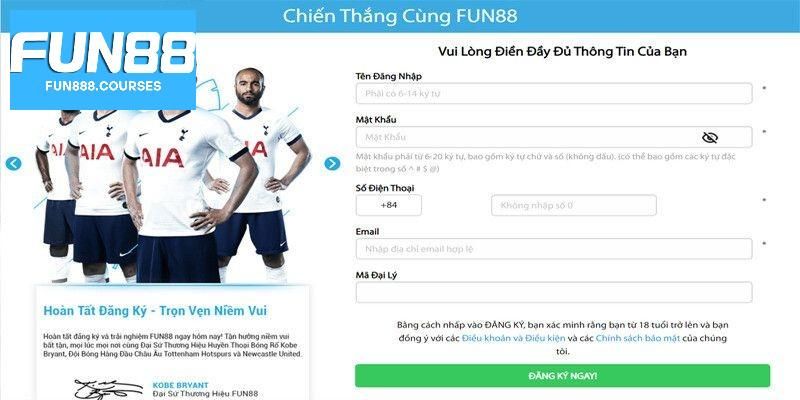 Câu hỏi về đăng ký Fun88